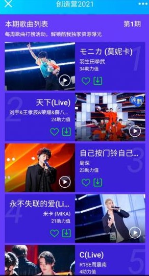 创造营2021酷我音乐打榜地址分享