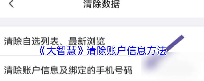 《大智慧》清除账户信息方法